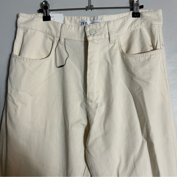 Zara Straight Fit Cream Men Chino Jeans NEW NWT - Picture 3 of 7